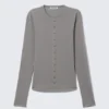 Pierced Long-Sleeved Top – Grey Pierced Long-Sleeved Top – Grey