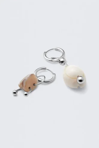 Pierced Shell Pendant Earrings – Silver Pierced Shell Pendant Earrings – Silver