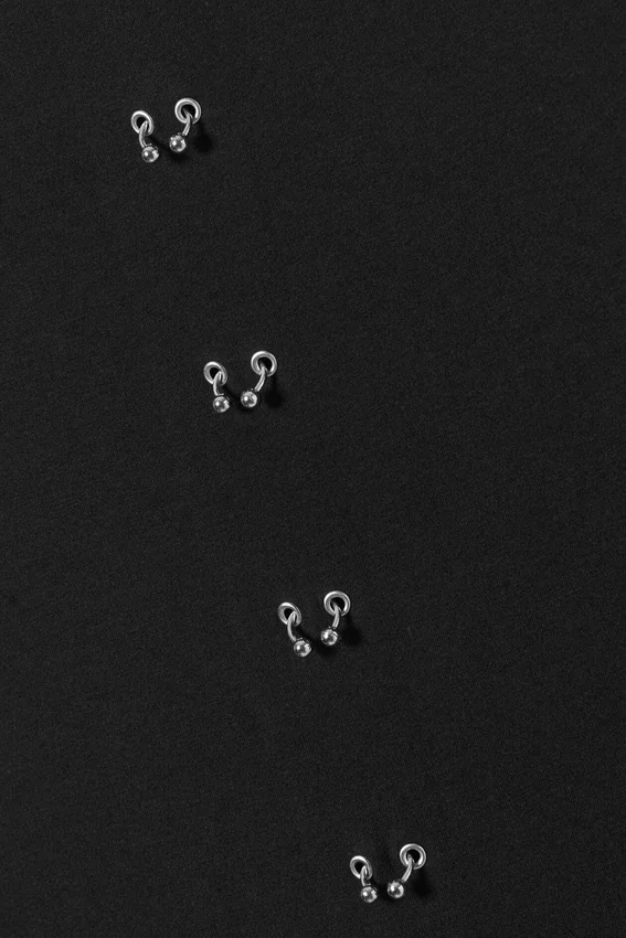 Pierced Short-Sleeved Maxi Dress – Black Pierced Short-Sleeved Maxi Dress – Black