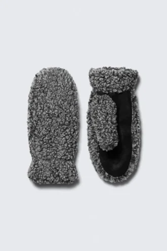 Pile Mittens – Dark Grey Melange