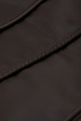 Piped Shoulder Bag – Dark Brown