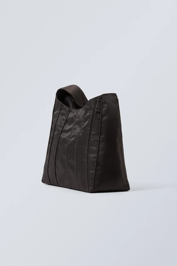 Piped Shoulder Bag – Dark Brown Piped Shoulder Bag – Dark Brown