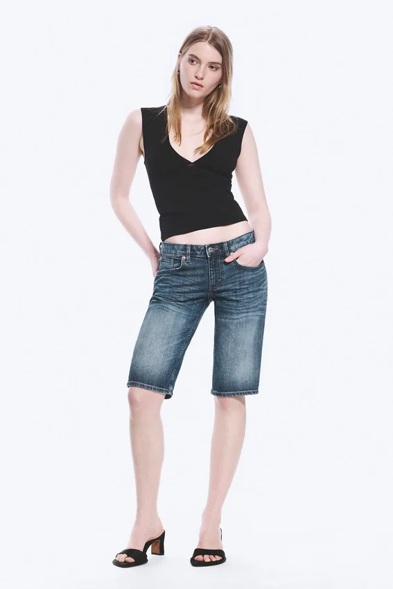 Planet Slim Low Rise Denim Shorts – Blue Hymn – Medium Blue Planet Slim Low Rise Denim Shorts – Blue Hymn – Medium Blue