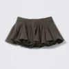 Pleated Cotton Mini Skirt – Dark Grey Pleated Cotton Mini Skirt – Dark Grey