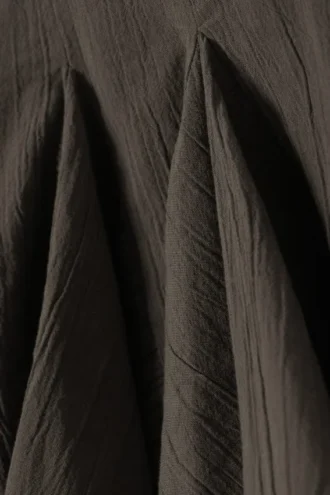 Pleated Cotton Mini Skirt – Dark Grey
