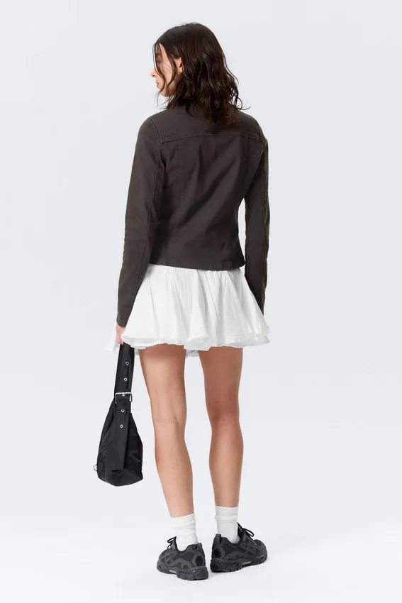 Pleated Cotton Mini Skirt – White Pleated Cotton Mini Skirt – White