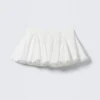 Pleated Cotton Mini Skirt – White Pleated Cotton Mini Skirt – White