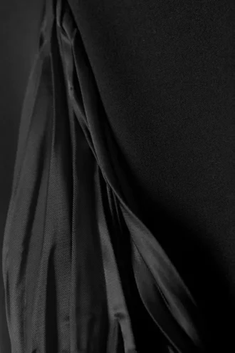 Pleated Insert Mini Skirt – Black