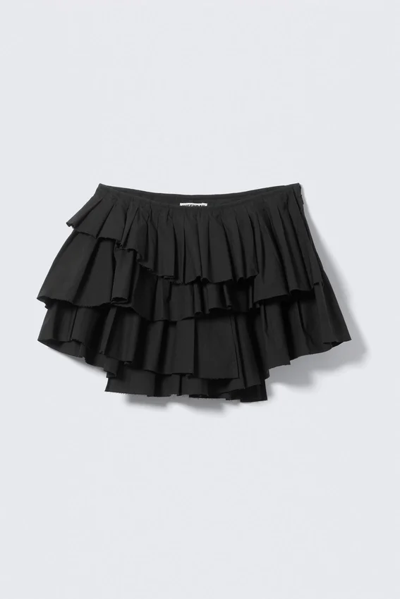 Pleated Layered Mini Skirt – Black Pleated Layered Mini Skirt – Black