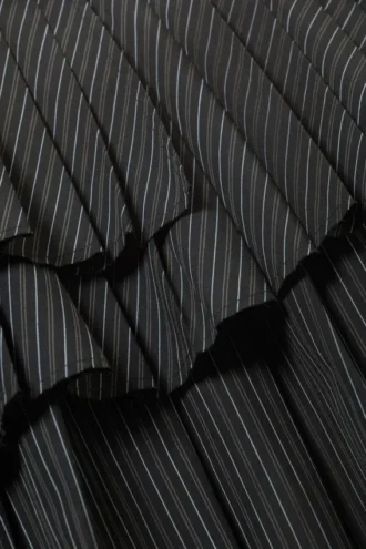 Pleated Layered Mini Skirt – Striped Black