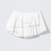 Pleated Layered Mini Skirt – White Pleated Layered Mini Skirt – White
