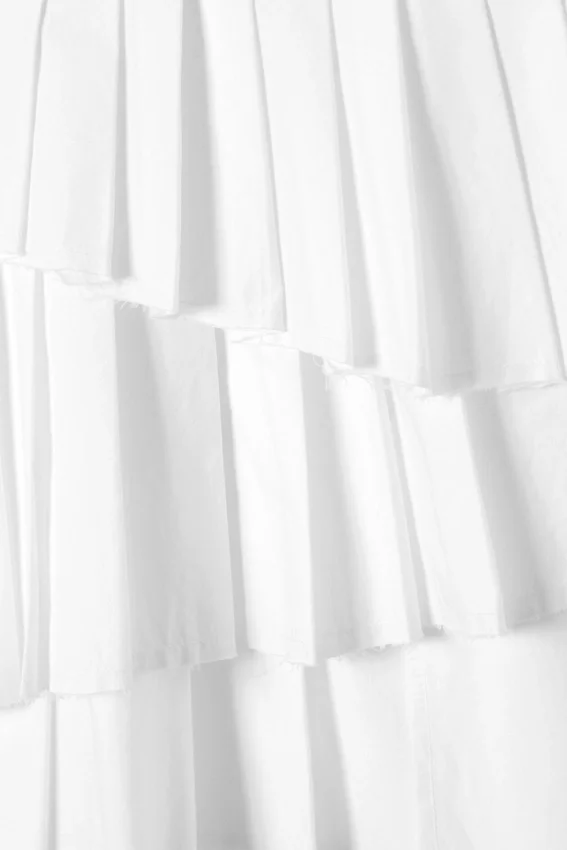Pleated Layered Mini Skirt – White Pleated Layered Mini Skirt – White