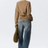 Pleated Long-Sleeved Top – Dark Beige Pleated Long-Sleeved Top – Dark Beige