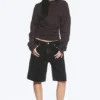 Pleated Long-Sleeved Top – Dark Brown Pleated Long-Sleeved Top – Dark Brown