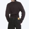 Pleated Long-Sleeved Top – Dark Brown Pleated Long-Sleeved Top – Dark Brown