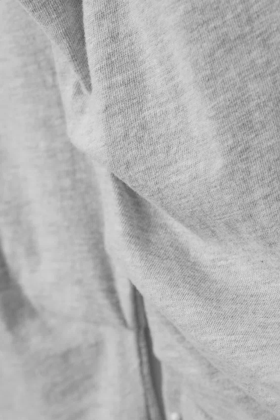 Pleated Long-Sleeved Top – Light Grey Melange Pleated Long-Sleeved Top – Light Grey Melange