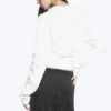 Pleated Long-Sleeved Top – White Pleated Long-Sleeved Top – White