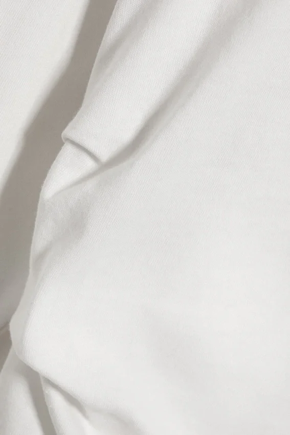 Pleated Long-Sleeved Top – White Pleated Long-Sleeved Top – White