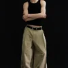 Pleated Loose Fit Wide Leg Trousers – Beige Pleated Loose Fit Wide Leg Trousers – Beige