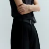 Pleated Loose Fit Wide Leg Trousers – Black Pleated Loose Fit Wide Leg Trousers – Black