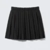 Pleated Low Rise Midi Skirt – Black Pleated Low Rise Midi Skirt – Black