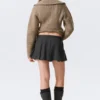 Pleated Mini Suiting Skirt – Dark Grey Melange Pleated Mini Suiting Skirt – Dark Grey Melange