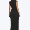 Pleated Sleeveless Maxi Dress – Black Pleated Sleeveless Maxi Dress – Black
