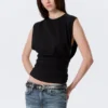 Pleated Tank Top – Black Pleated Tank Top – Black