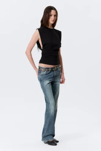Pleated Tank Top – Black