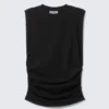 Pleated Tank Top – Black Pleated Tank Top – Black