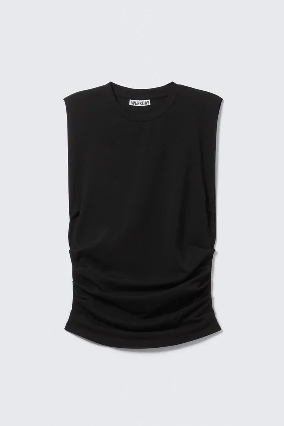 Pleated Tank Top – Black Pleated Tank Top – Black
