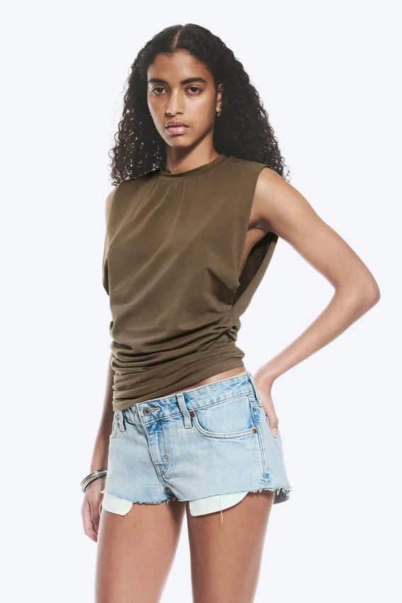 Pleated Tank Top – Dark Mole Pleated Tank Top – Dark Mole