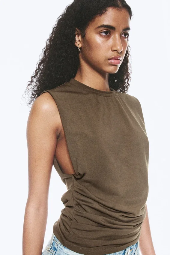Pleated Tank Top – Dark Mole Pleated Tank Top – Dark Mole