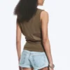 Pleated Tank Top – Dark Mole Pleated Tank Top – Dark Mole
