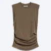 Pleated Tank Top – Dark Mole Pleated Tank Top – Dark Mole