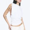 Pleated Tank Top – White Pleated Tank Top – White