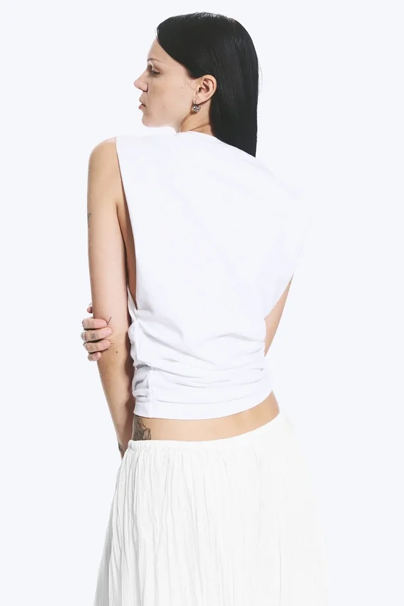 Pleated Tank Top – White Pleated Tank Top – White