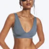 Plunge Pull-On Bikini Top – Dusty Blue – Shimmer Plunge Pull-On Bikini Top – Dusty Blue – Shimmer