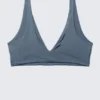 Plunge Pull-On Bikini Top – Dusty Blue – Shimmer Plunge Pull-On Bikini Top – Dusty Blue – Shimmer