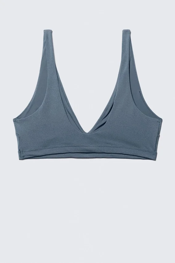 Plunge Pull-On Bikini Top – Dusty Blue – Shimmer Plunge Pull-On Bikini Top – Dusty Blue – Shimmer