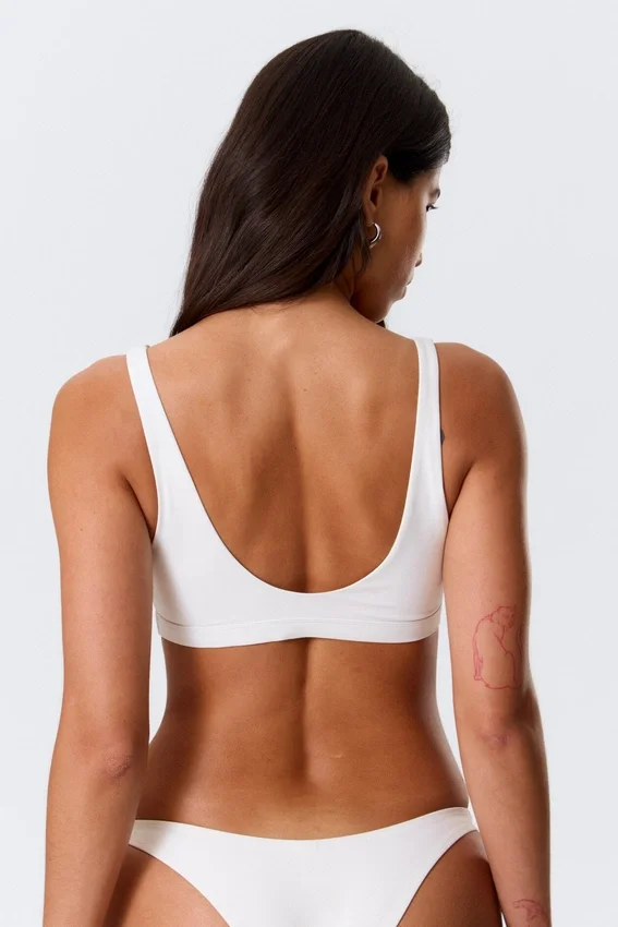 Plunge Pull-On Bikini Top – White Plunge Pull-On Bikini Top – White