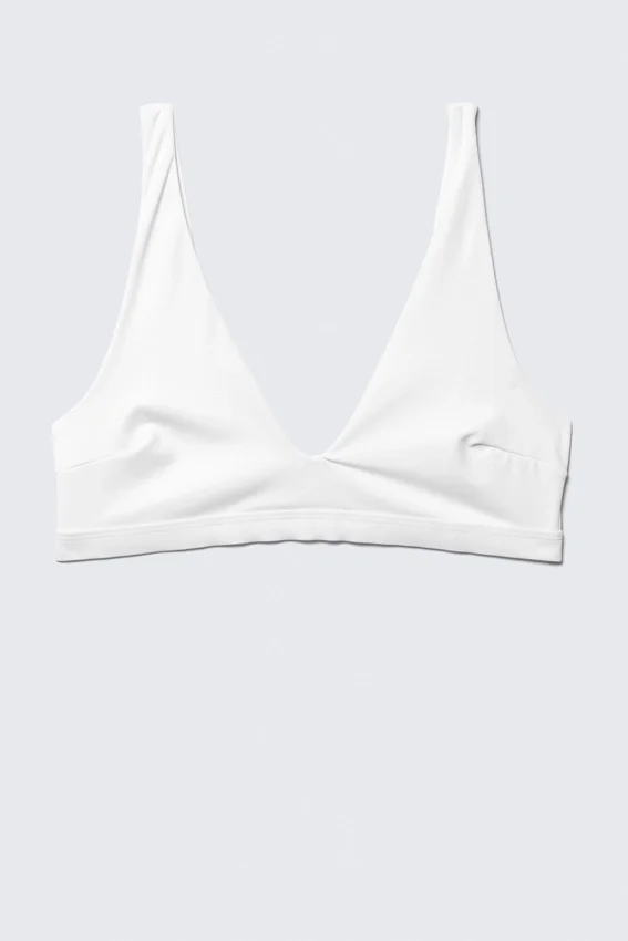 Plunge Pull-On Bikini Top – White Plunge Pull-On Bikini Top – White