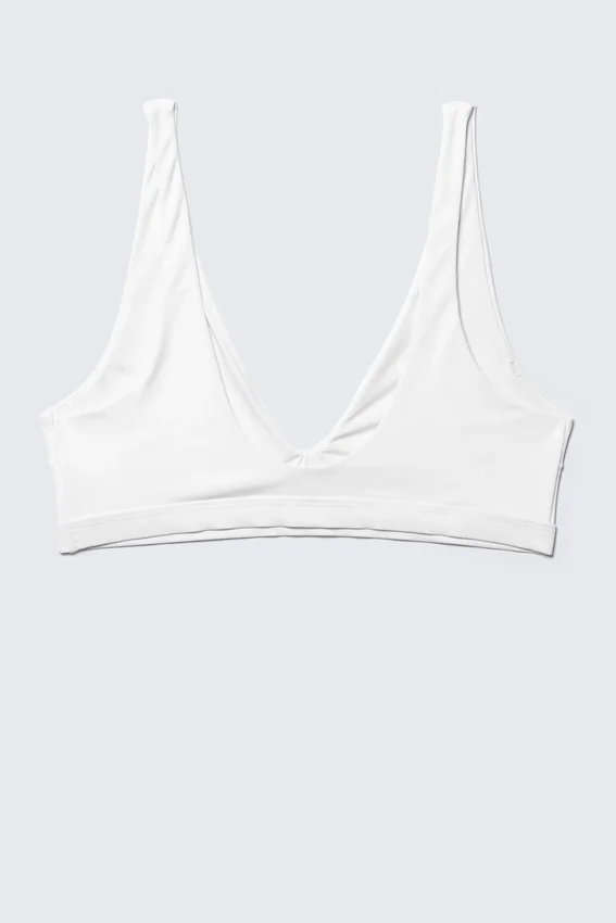 Plunge Pull-On Bikini Top – White Plunge Pull-On Bikini Top – White