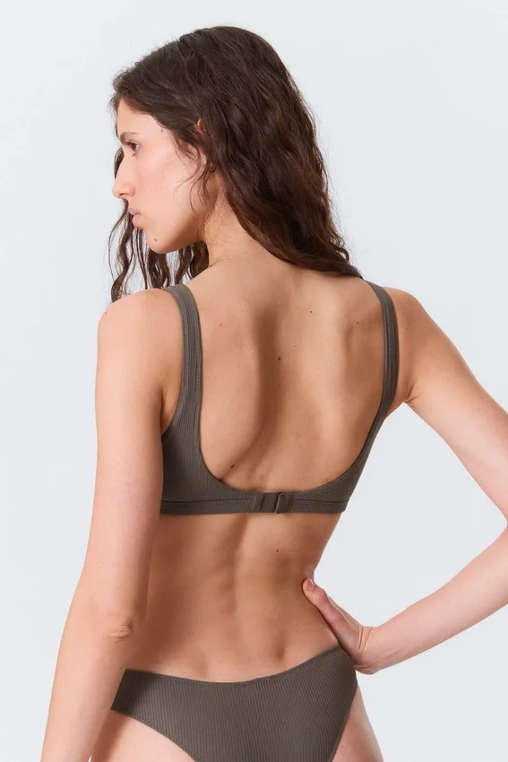 Plunge Rib Soft Bra – Dark Mole Plunge Rib Soft Bra – Dark Mole