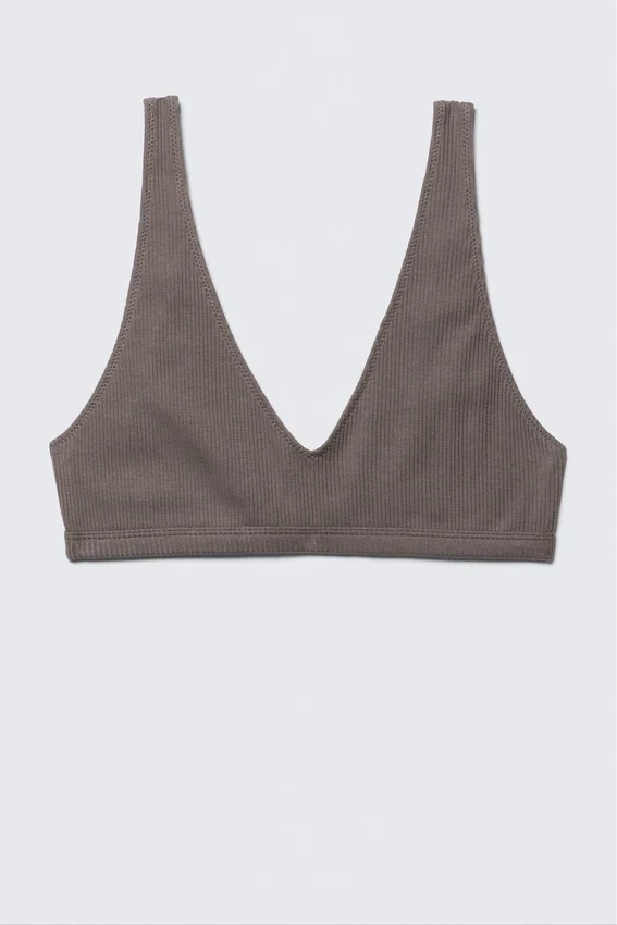 Plunge Rib Soft Bra – Dark Mole Plunge Rib Soft Bra – Dark Mole