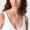 Plunge Rib Soft Bra – White Plunge Rib Soft Bra – White