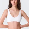 Plunge Rib Soft Bra – White Plunge Rib Soft Bra – White