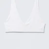 Plunge Rib Soft Bra – White Plunge Rib Soft Bra – White