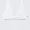 Plunge Rib Soft Bra – White Plunge Rib Soft Bra – White