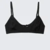 Pointelle Scooped Cotton Bra – Black Pointelle Scooped Cotton Bra – Black
